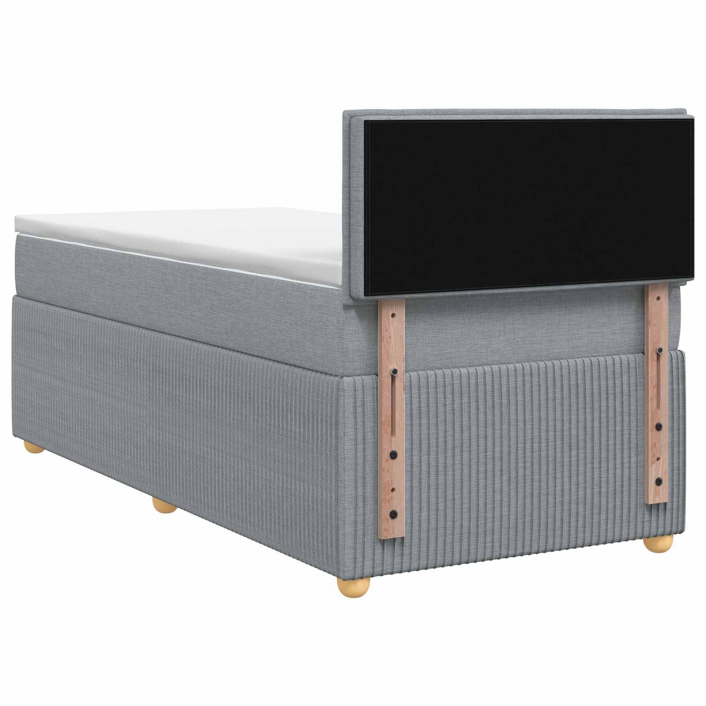 Boxmadras med topmadras Lysegrå 100 x 200 cm Stof