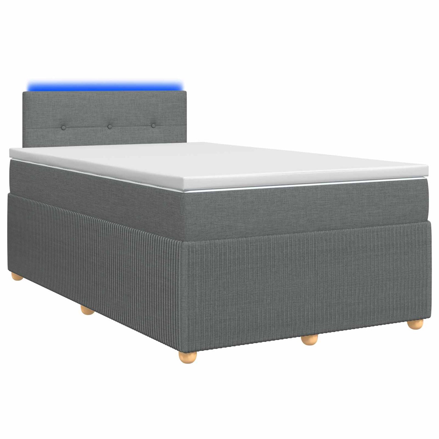 Boxmadras med topmadras Mørkegrå 120 x 200 cm Stof