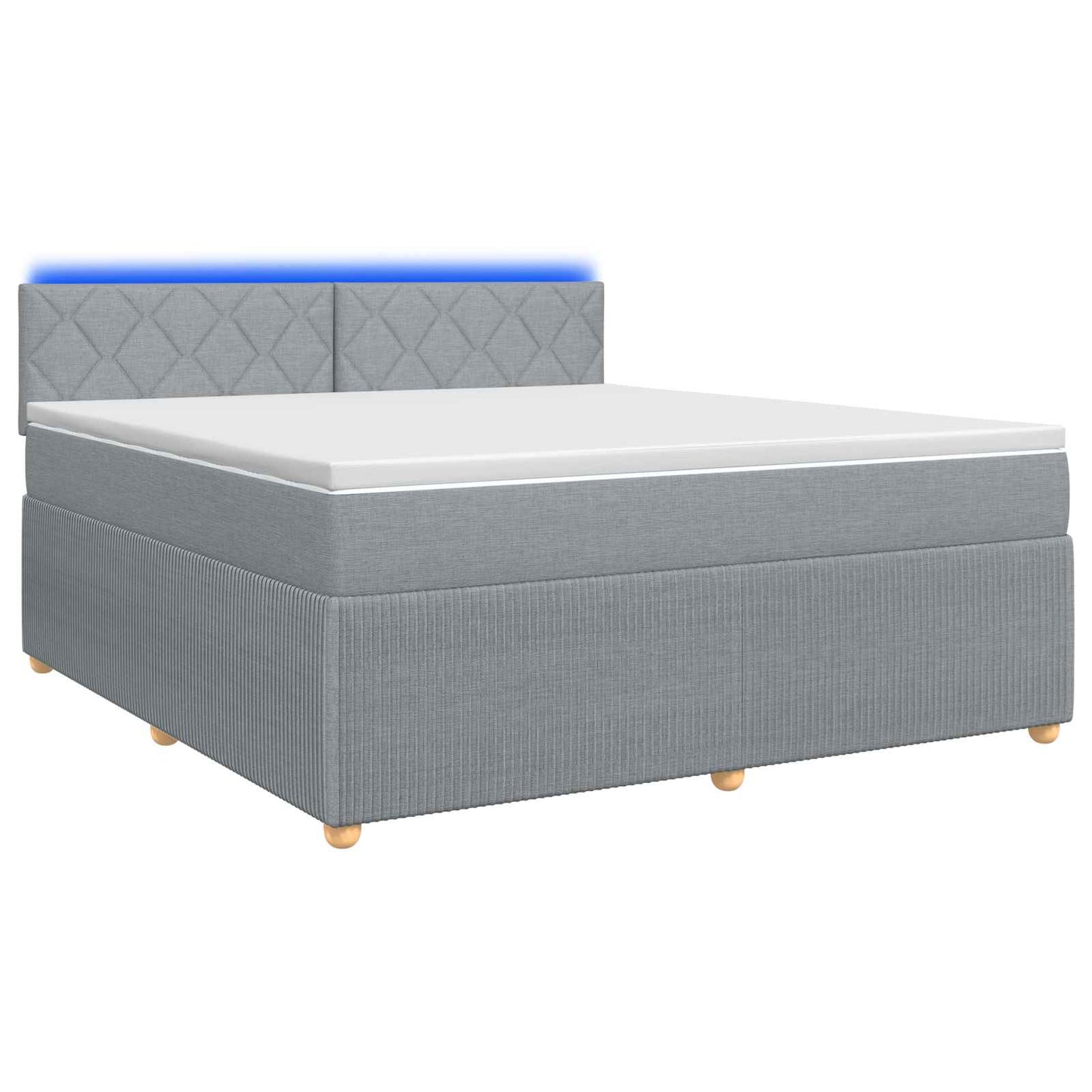 Boxmadras med topmadras Lysegrå 140 x 190 cm Stof