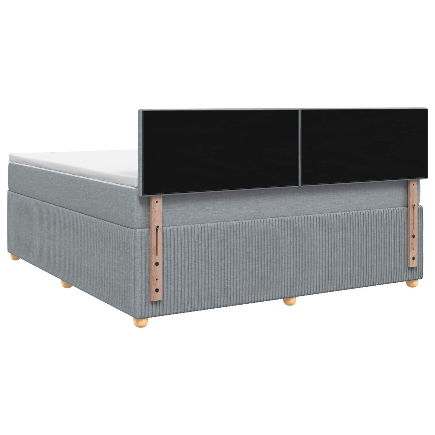 Boxmadras med topmadras Lysegrå 140 x 200 cm Stof