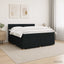 Boxmadras med topmadras med hovedgærde Sort 140 x 190 cm Stof