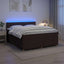 Boxmadras med topmadras Mørk Brun 140 x 190 cm Stof