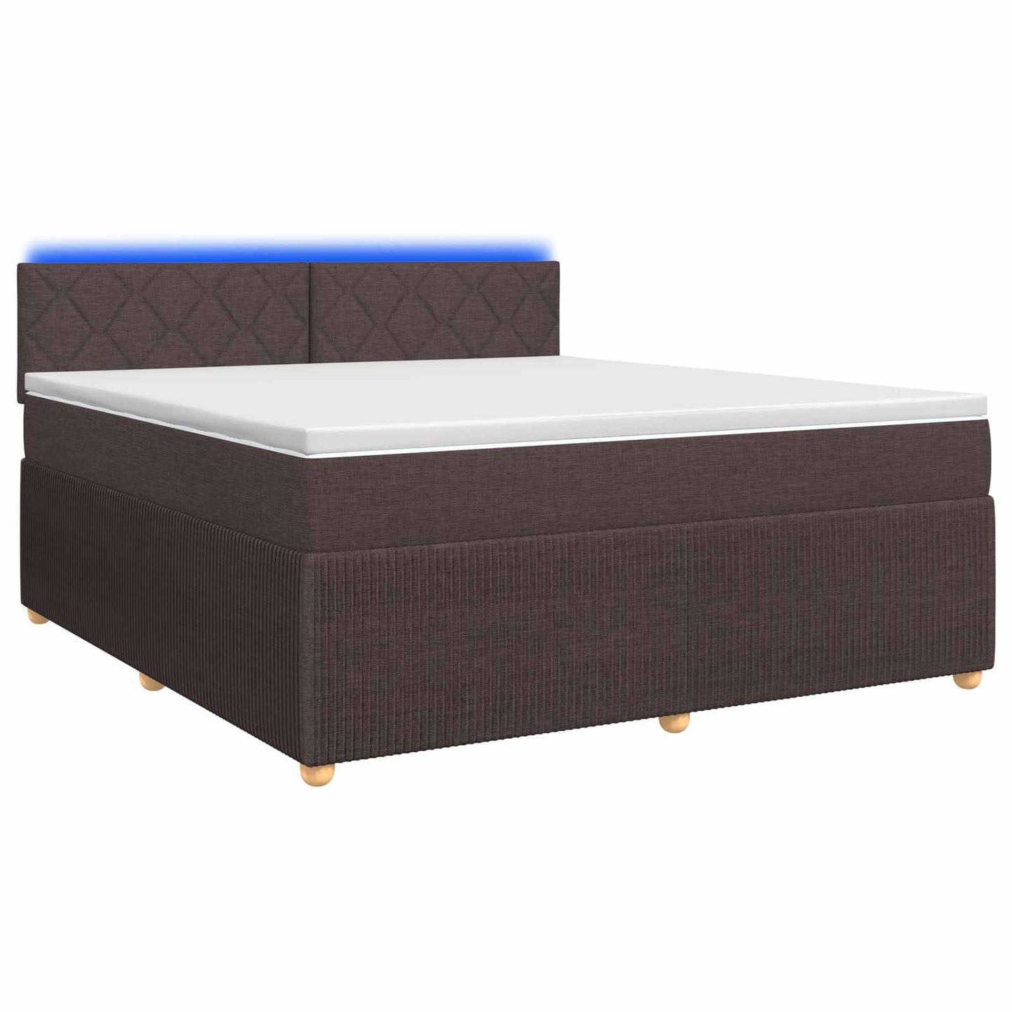 Boxmadras med topmadras Mørk Brun 180 x 200 cm Stof