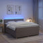 Boxmadras med topmadras Gråbrun 140 x 190 cm Stof