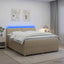 Boxmadras med topmadras Cremefarvet 180 x 200 cm Stof