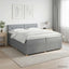 Boxmadras med topmadras Lysegrå 200 x 200 cm Stof