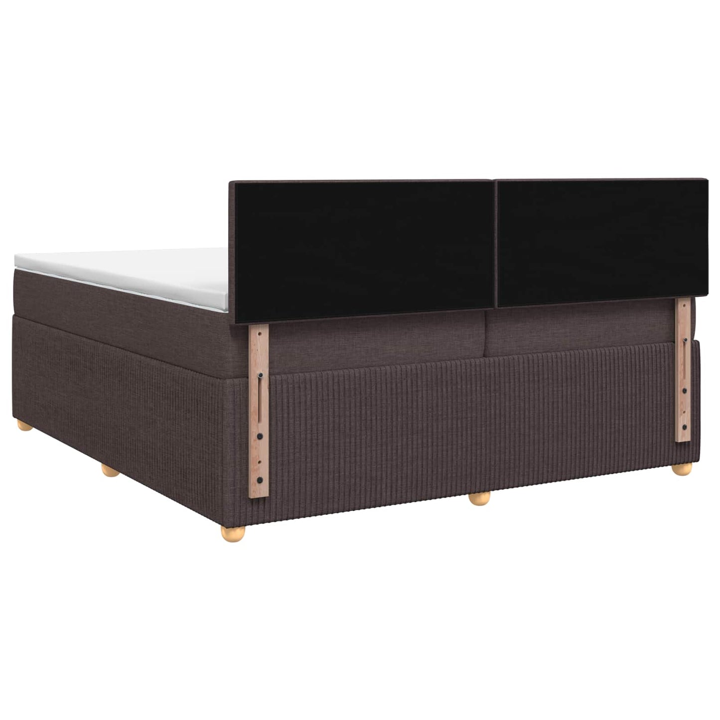Boxmadras med topmadras Mørk Brun 200 x 200 cm Stof