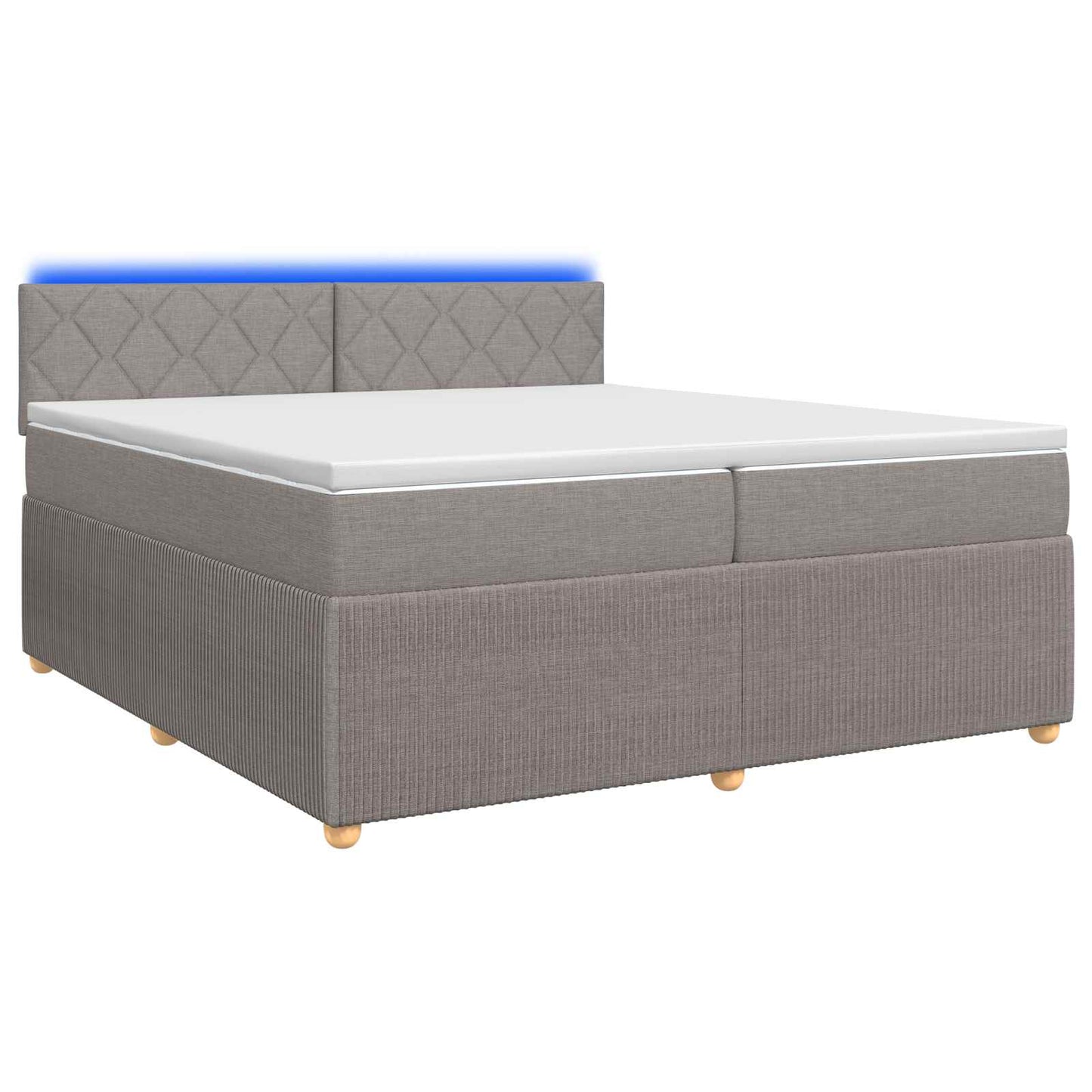 Boxmadras med topmadras Gråbrun 200 x 200 cm Stof
