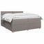 Boxmadras med topmadras Gråbrun 200 x 200 cm Stof