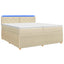 Boxmadras med topmadras Cremefarvet 200 x 200 cm Stof