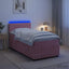 Boxmadras med topmadras Lyserød 100 x 200 cm Fløjl