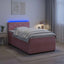 Boxmadras med topmadras Lyserød 120 x 190 cm Fløjl