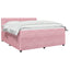 Boxmadras med topmadras Lyserød 180 x 200 cm Fløjl