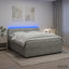 Boxmadras med topmadras Lysegrå 200 x 200 cm Fløjl