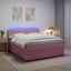 Boxmadras med topmadras Lyserød 200 x 200 cm Fløjl