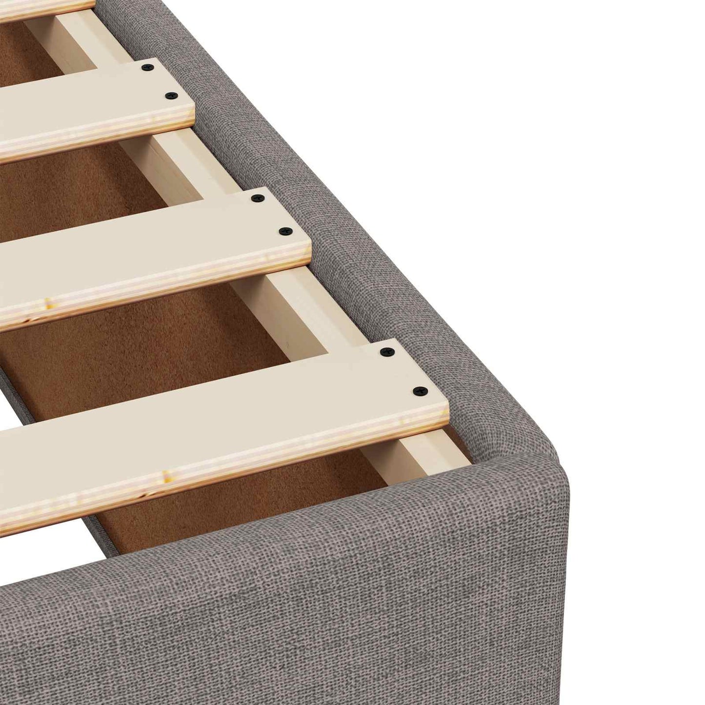 Boxmadras med topmadras med hovedgærde Gråbrun 80 x 200 cm Stof