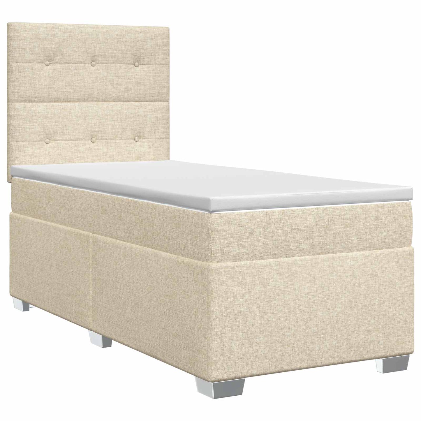 Boxmadras med topmadras Cremefarvet 80 x 200 cm Stof