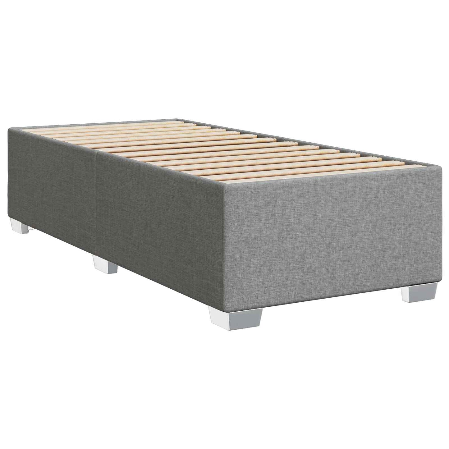 Boxmadras med topmadras med hovedgærde Lysegrå 80 x 200 cm Stof