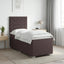 Boxmadras med topmadras Mørk Brun 90 x 200 cm Stof