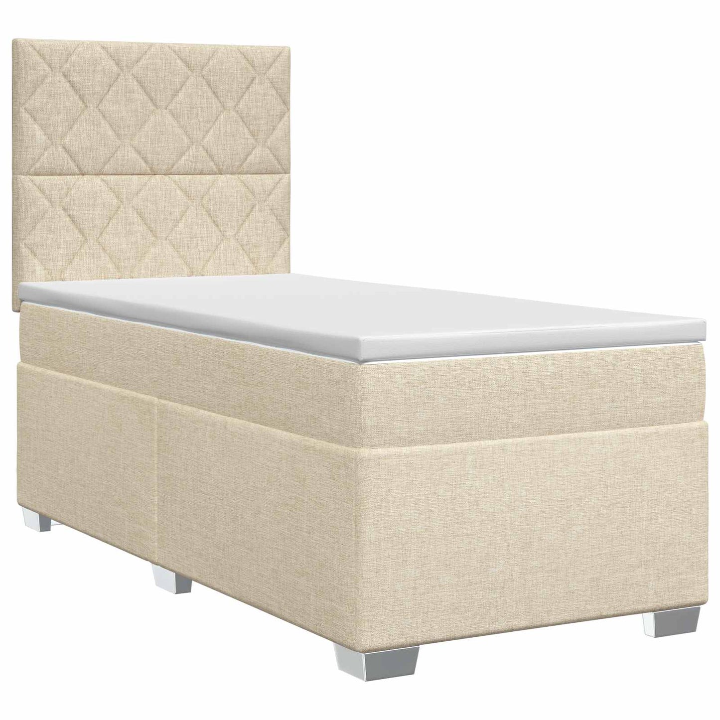 Boxmadras med topmadras Cremefarvet 90 x 190 cm Stof