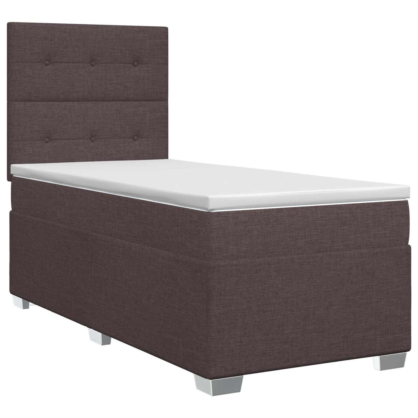 Boxmadras med topmadras Mørk Brun 90 x 200 cm Stof