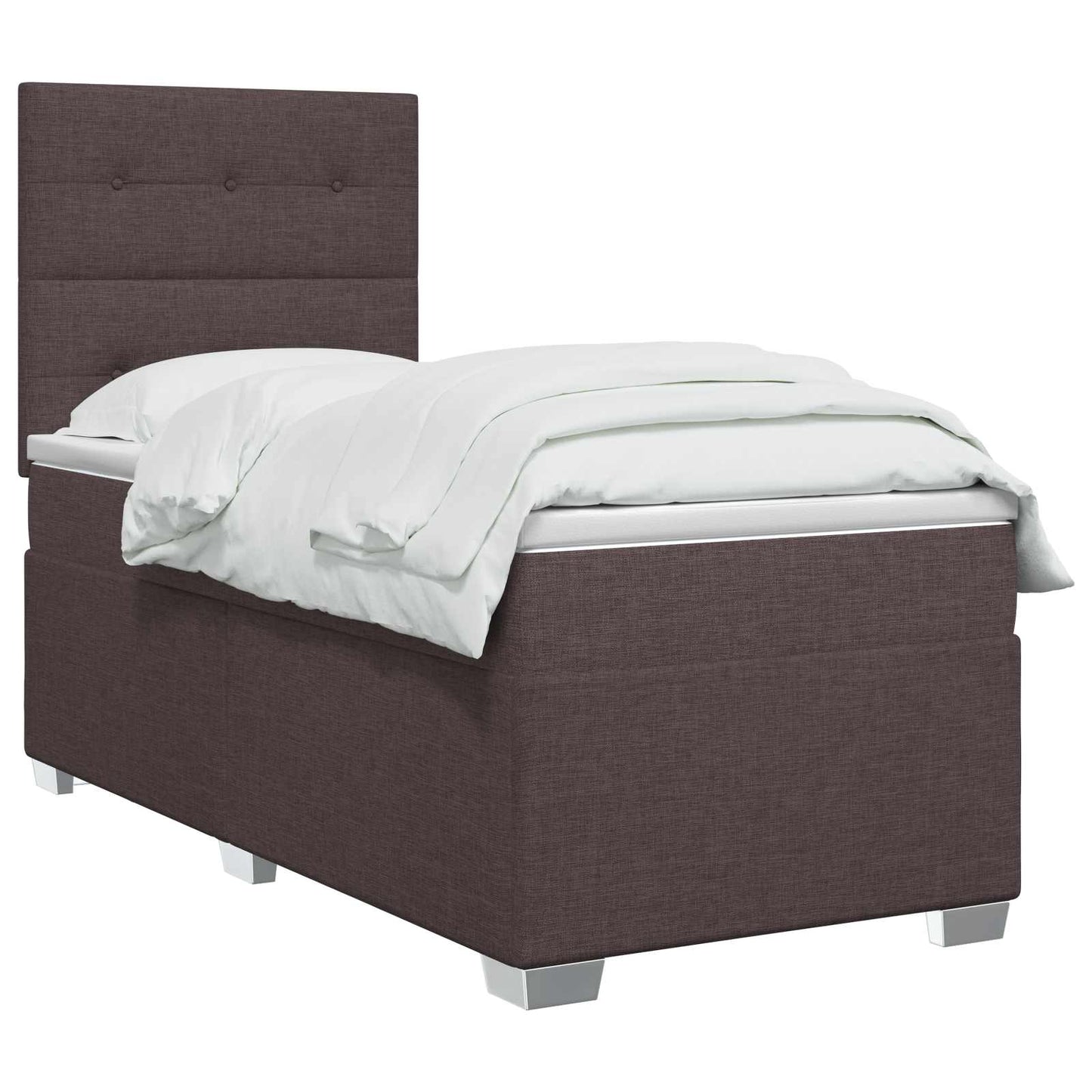 Boxmadras med topmadras Mørk Brun 90 x 200 cm Stof