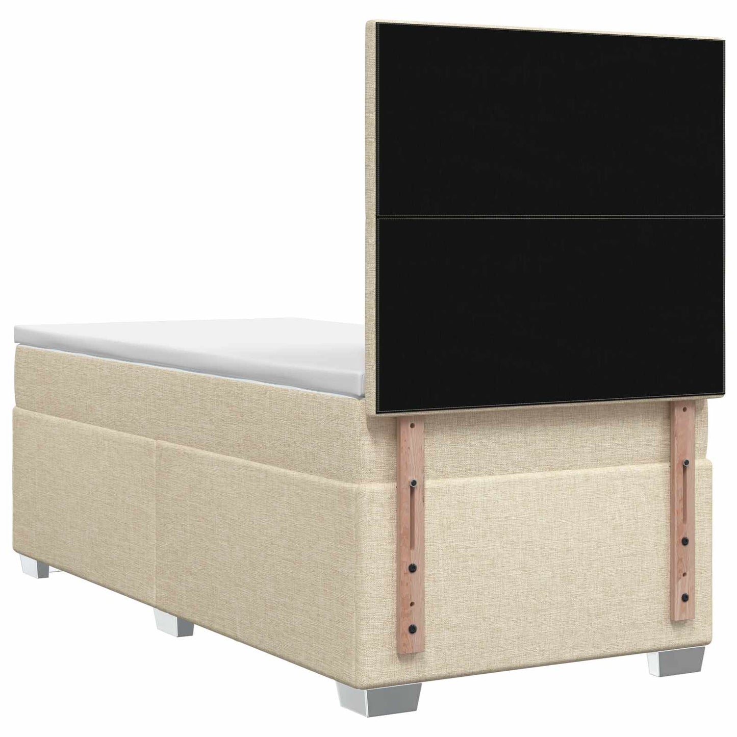Boxmadras med topmadras Cremefarvet 90 x 200 cm Stof