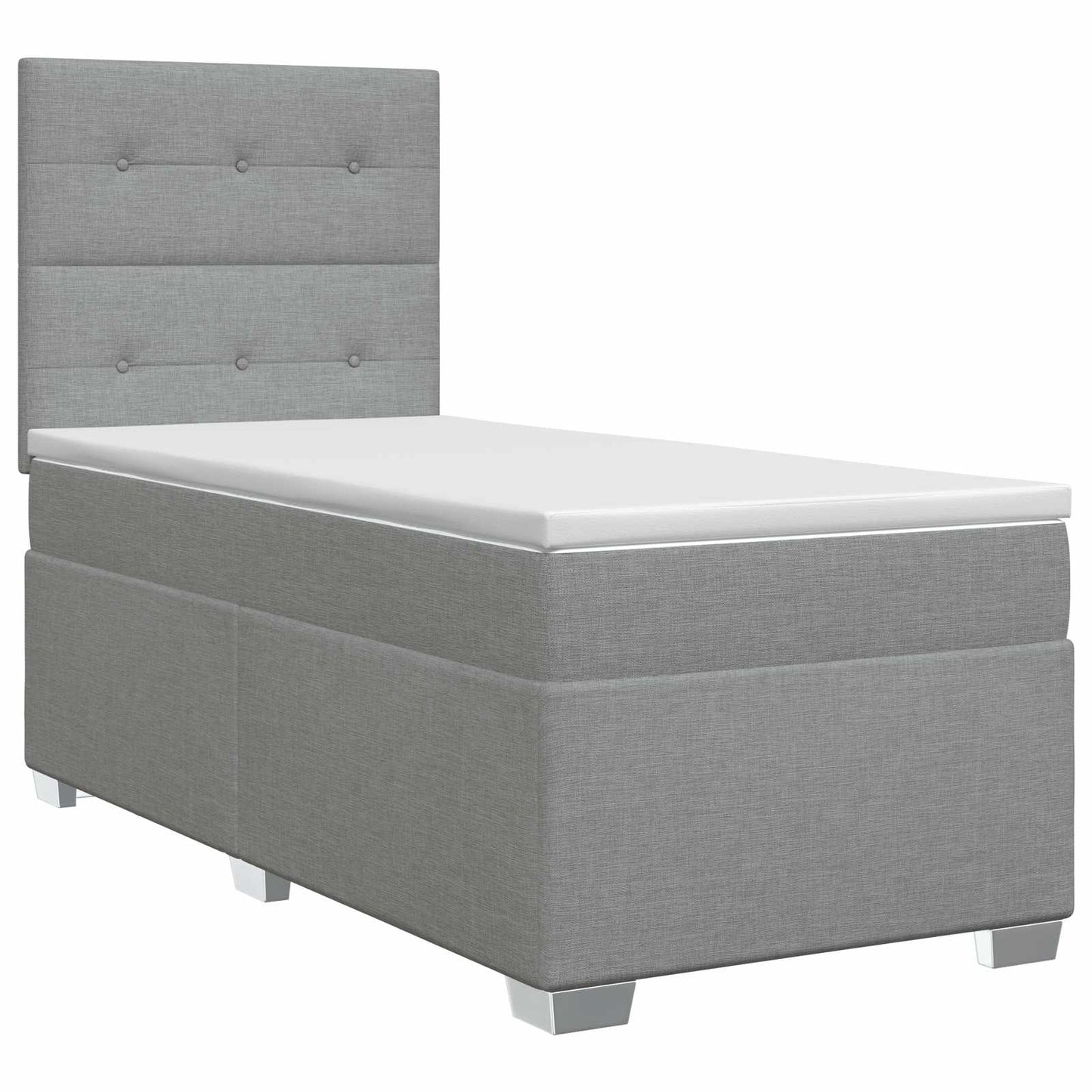 Boxmadras med topmadras Lysegrå 100 x 200 cm Stof