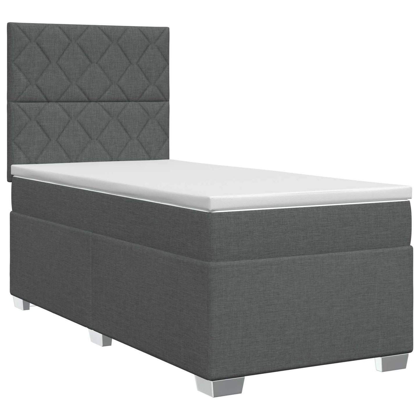 Boxmadras med topmadras Mørkegrå 100 x 200 cm Stof