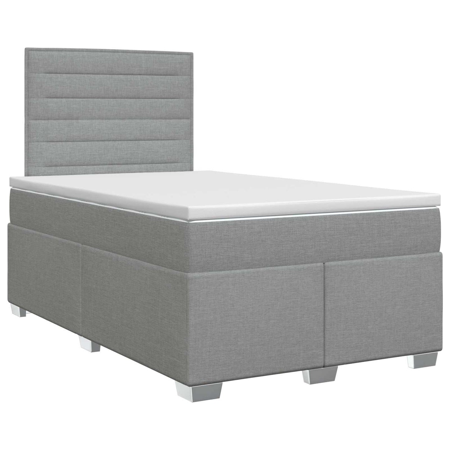 Boxmadras med topmadras Lysegrå 120 x 190 cm Stof