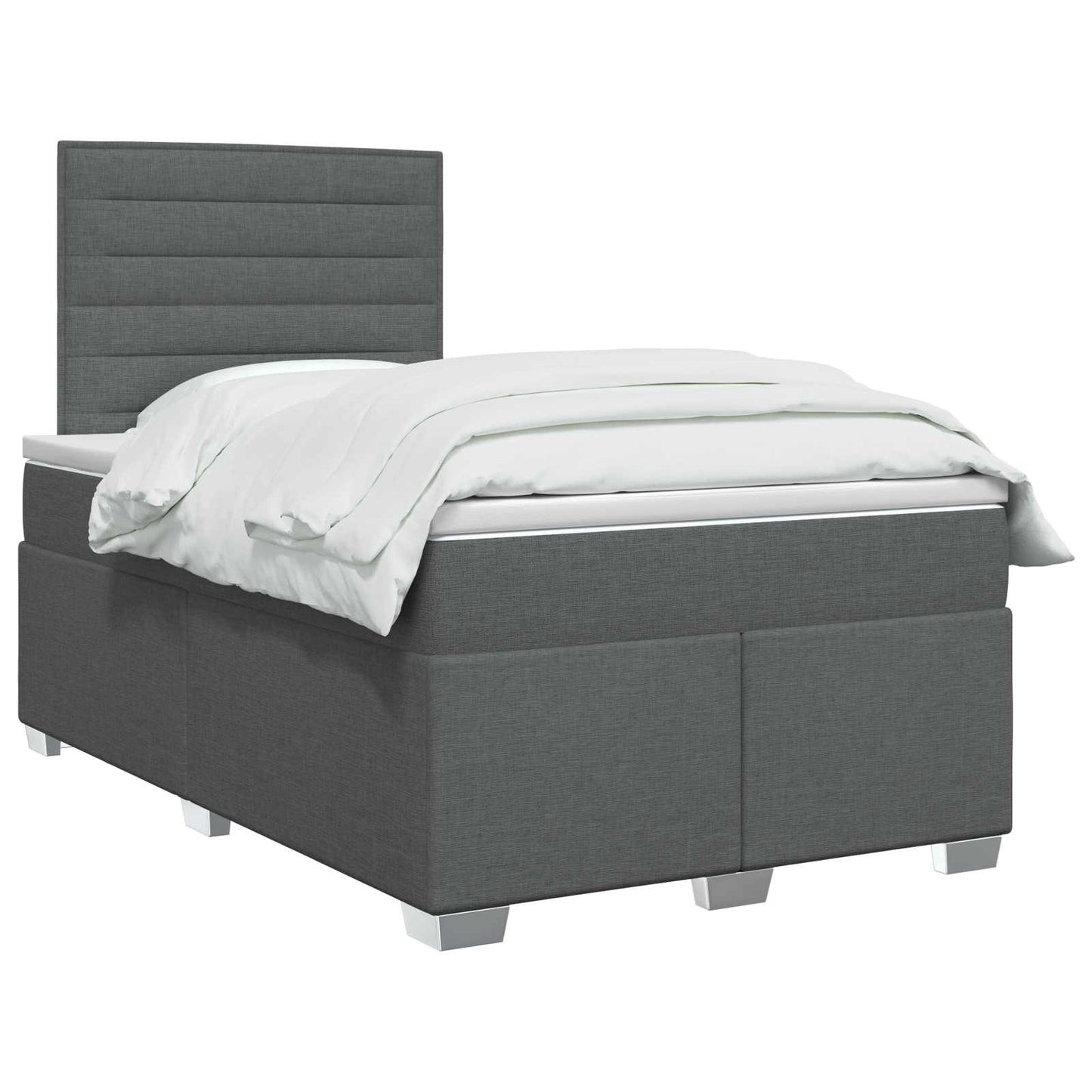 Boxmadras med topmadras Mørkegrå 120 x 190 cm Stof