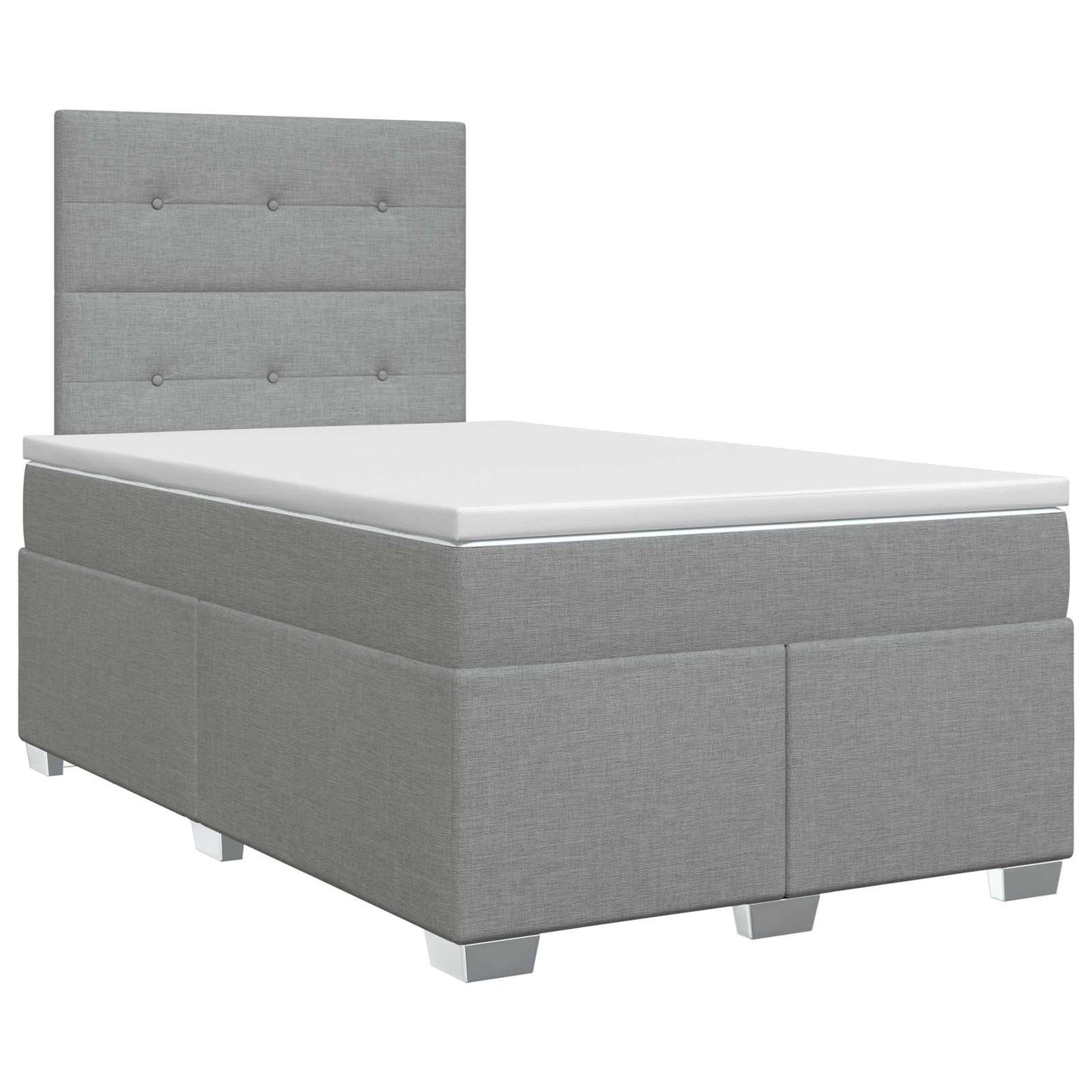 Boxmadras med topmadras Lysegrå 120 x 190 cm Stof