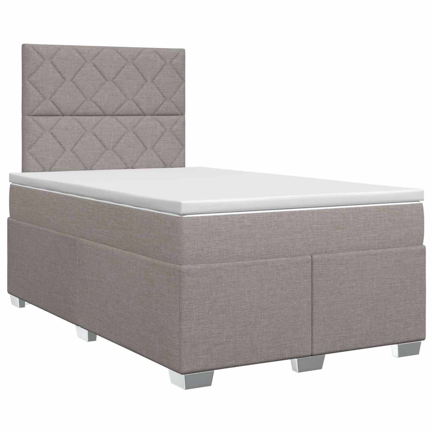 Boxmadras med topmadras Gråbrun 120 x 190 cm Stof
