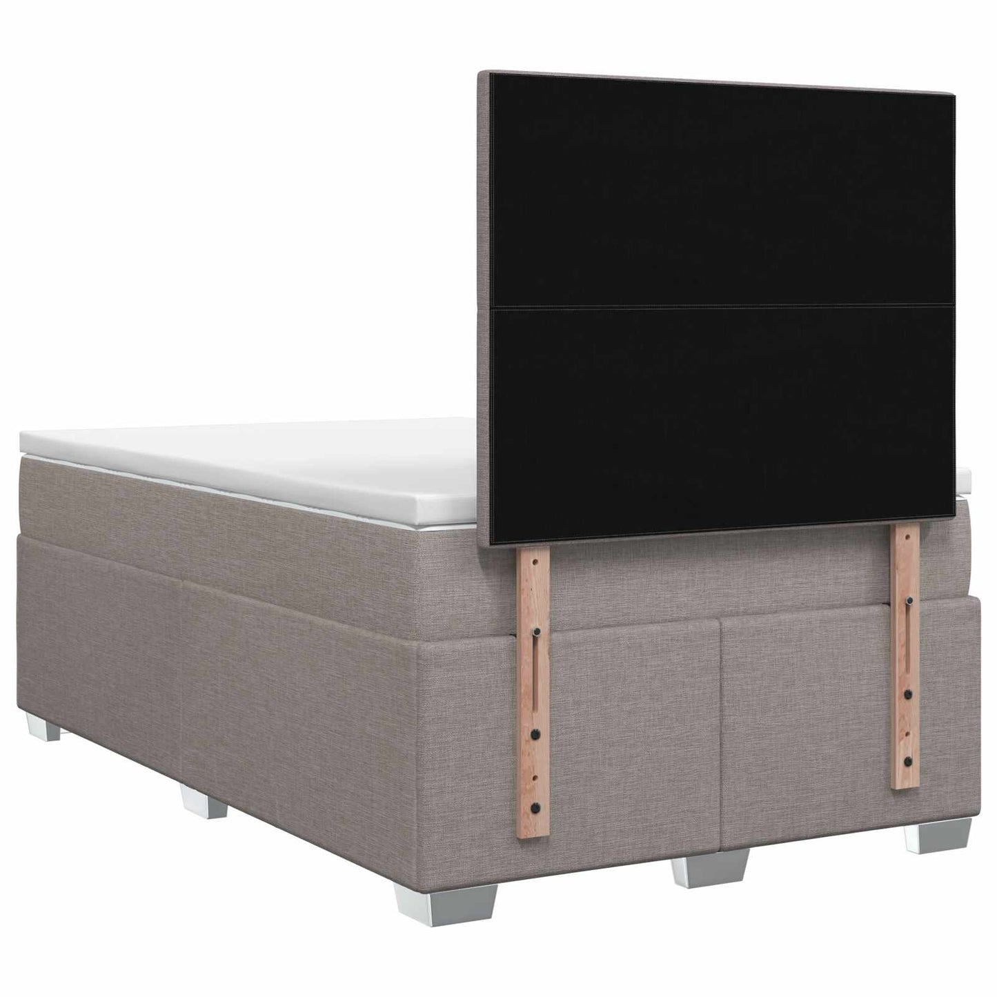 Boxmadras med topmadras Gråbrun 120 x 190 cm Stof