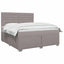 Boxmadras med topmadras Gråbrun 140 x 190 cm Stof
