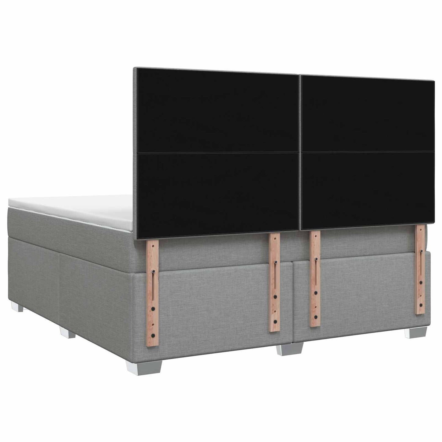 Boxmadras med topmadras Lysegrå 140 x 190 cm Stof