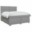 Boxmadras med topmadras Lysegrå 140 x 190 cm Stof