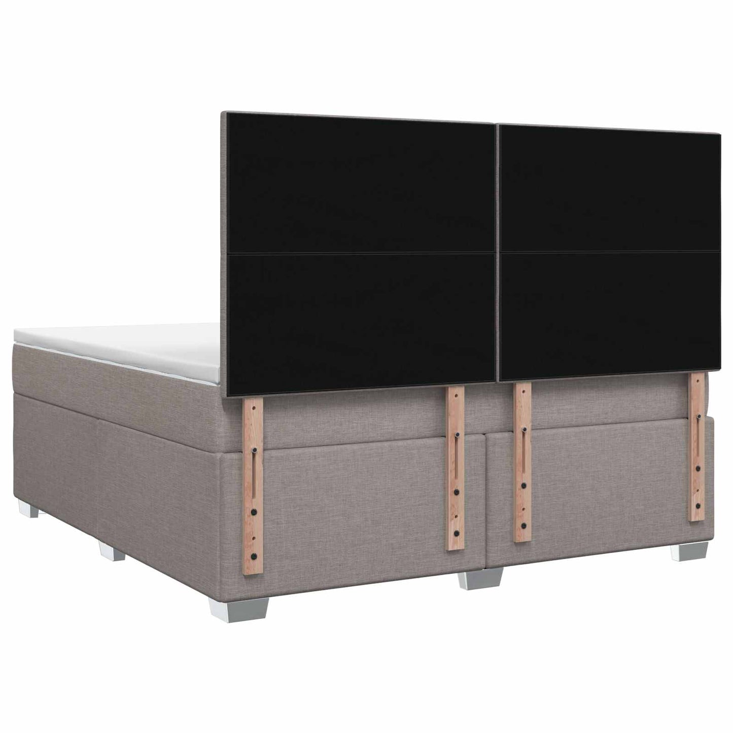 Boxmadras med topmadras Gråbrun 140 x 190 cm Stof