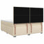 Boxmadras med topmadras Cremefarvet 160 x 200 cm Stof