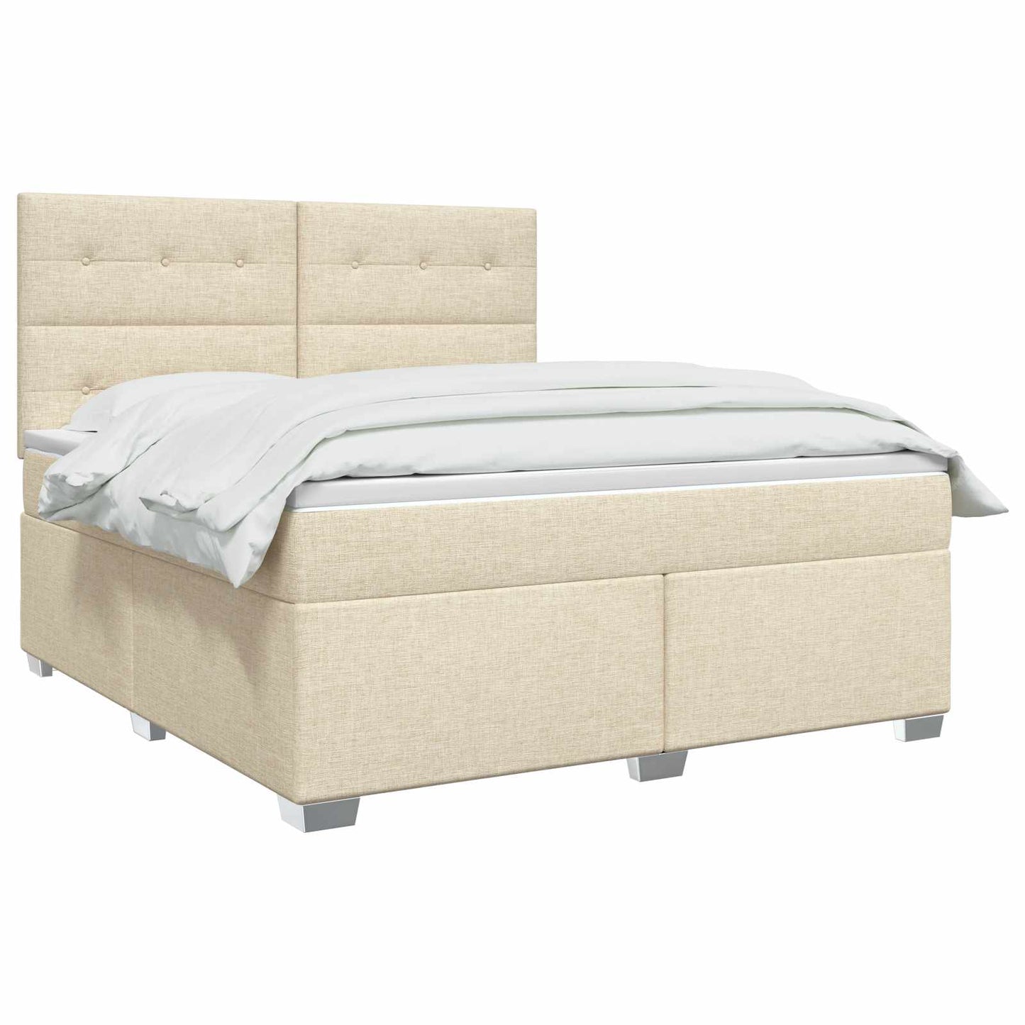 Boxmadras med topmadras Cremefarvet 160 x 200 cm Stof