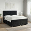 Boxmadras med topmadras med hovedgærde Sort 160 x 200 cm Stof