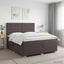 Boxmadras med topmadras Mørk Brun 180 x 200 cm Stof