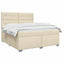 Boxmadras med topmadras Cremefarvet 180 x 200 cm Stof