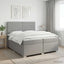Boxmadras med topmadras Lysegrå 200 x 200 cm Stof