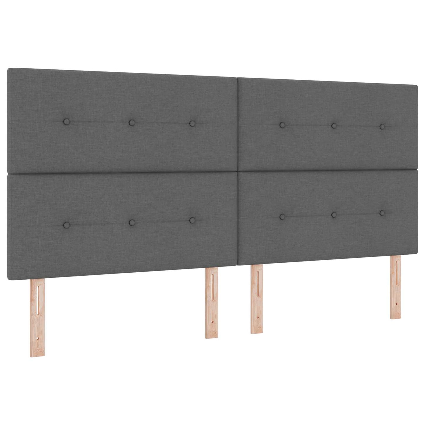 Boxmadras med topmadras Mørkegrå 200 x 200 cm Stof