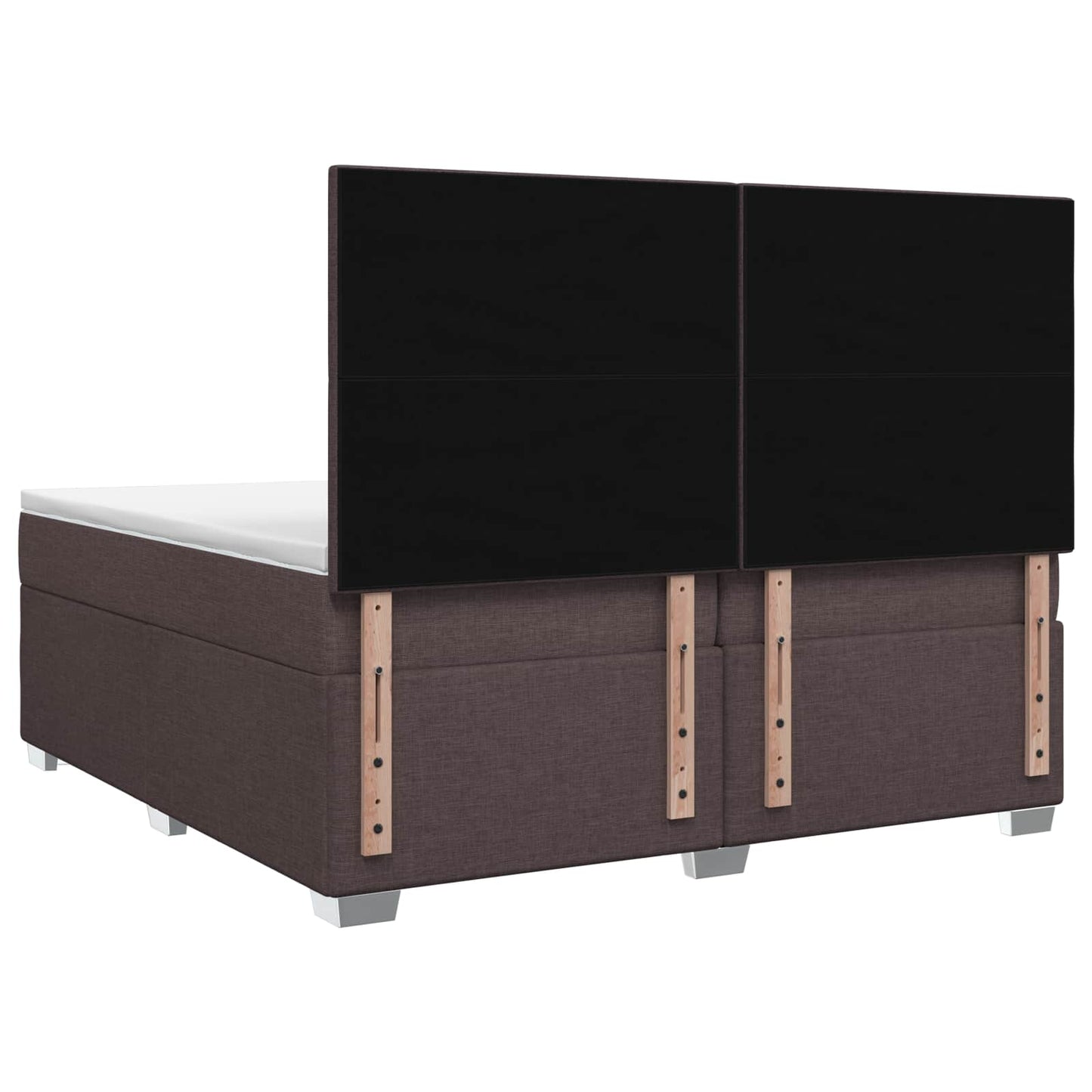 Boxmadras med topmadras Mørk Brun 200 x 200 cm Stof