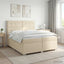Boxmadras med topmadras Cremefarvet 200 x 200 cm Stof