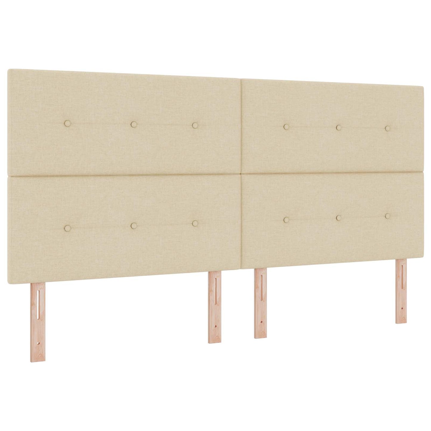 Boxmadras med topmadras Cremefarvet 200 x 200 cm Stof