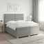 Boxmadras med topmadras Lysegrå 200 x 200 cm Stof