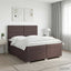 Boxmadras med topmadras Mørk Brun 200 x 200 cm Stof